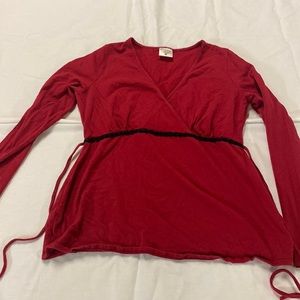 Maternity red wrap top sz M